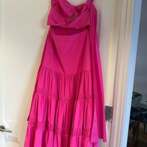 Alexis Pink Tiered Ruffled Sundress Sweetheart Neckline